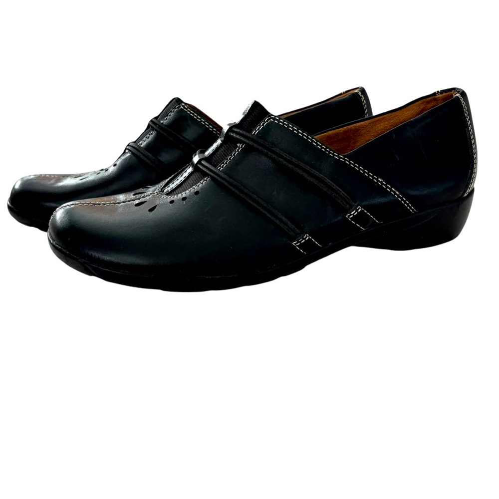 Naturalizer Shoes Nadan Black Slip Ons Bungee Loafer Size 8.5 M Like New